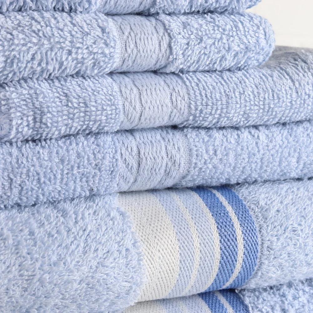 6 Piece Cotton Towel Set Super Soft Absorbent Bath Hand Washcloths Oeko-Tex Certified Bathroom Essentials Plush Towel Collection