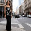 Elegant Rhinestone Beaded Ball Gown with Elastic Tank Skirt