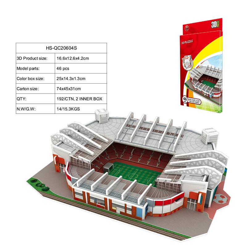 Creative DIY 3D Paper Puzzle Football Field Stadium Assembled Model Educational Toys Jigsaw Puzzle For Kids Fans Gifts