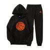 Couple's outfit solid color printed hoodie sports loose hoodie can be used as a logo, European and American casual sweatshirt
