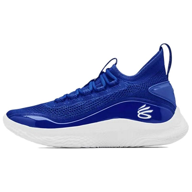 Under Armour Curry Flow 8 Royal Blue White Sneakers 3024785-400