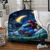 1pc Mario Night Dream Cozy Print Blanket Lightweight Warm Flannel Throw Blanket For Sofa, Bed, Living Room