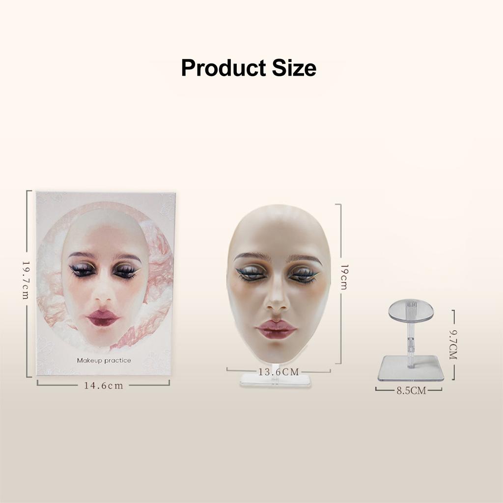 Manekin do makijażu całej twarzy Silikonowa tablica do ćwiczeń Idealna pomoc w ćwiczeniu makijażu dla początkujących