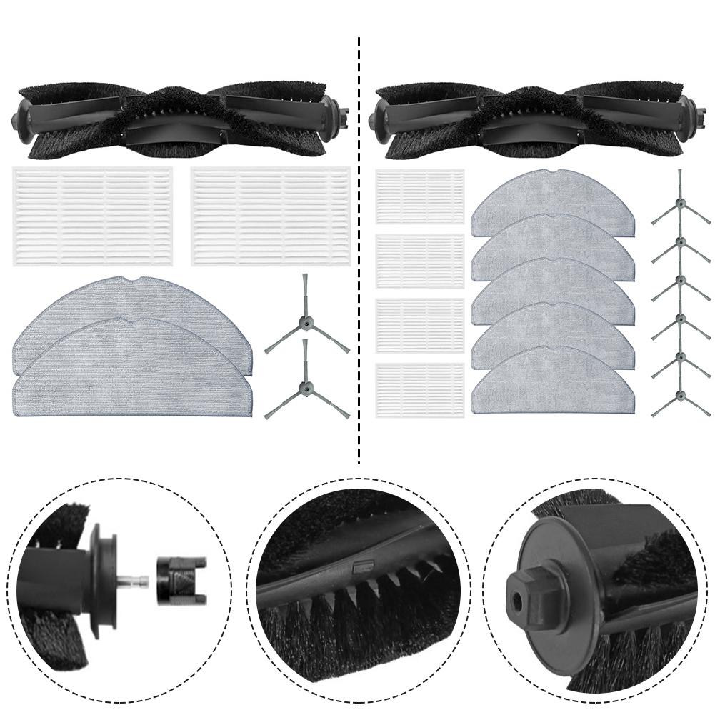 Vacuum Replacement Parts For Haier For M3 Robot Cleaner - Includes Main Brush, Side Brushes, Filter & Mop Cloths (1 Set)