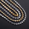 8mm Geometric Stainless Steel Round Square Link Chain Necklace for Women Men Handmade Gold Plated Choker Metal Jewelry