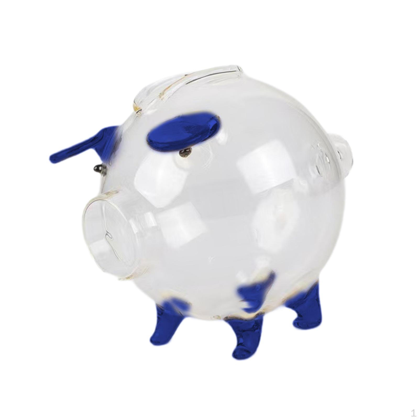 

Animal Piggy Bank Money Box, Cute Transparent Box for Table Decoration in The Children s Blue and 7cm