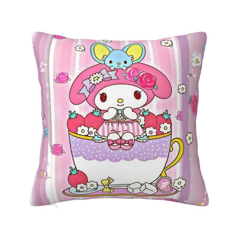 Custom Luxury Sanrio My Melody Anime Cushion Cover for Sofa Polyester Cartoon Cute Throw Pillow Case Bedroom Decoration