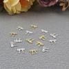 Oro Argento Fiori Accessori Manicure Unghie Unghie Gioielli Nail Art Fiocco Decorazioni Unghie Punte per Nail Art 3D
