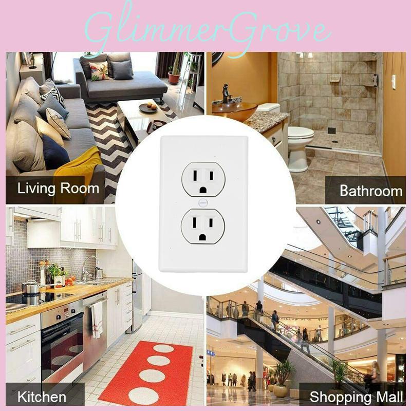 Versatile Wall Outlet Cover Socket Plate With Led Night Light Sensor For Safe Use