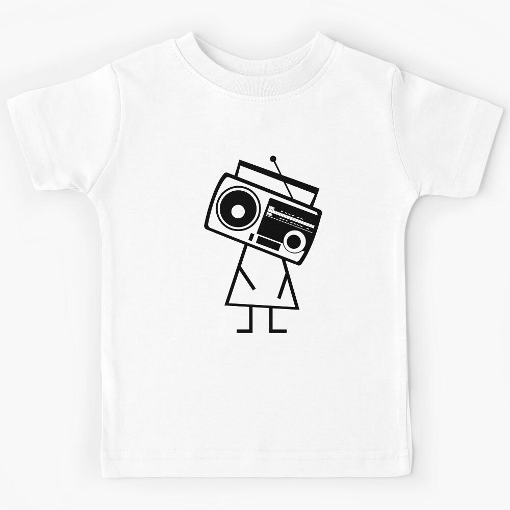 RADIO-FACE (Black) Kids T-Shirt 120