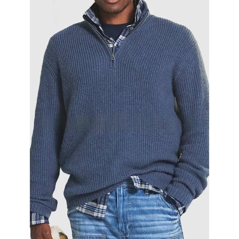 

Осень-зима для мужчин вязать на молнии с длинными рукавами тонкий кашемир модный топ свитер пальто 5XL синий