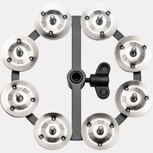 MEINL Percussion Headliner Series Hi-Hat Tambourine, Stainless Steel, 1-Row, HTHH1BK
