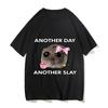 Smutný křeček Další den Zvládnout Vtipné tričko Ležérní Kawaii tričko Dámský Vzorovaný Top Unisex Móda Tričko s krátkým rukávem