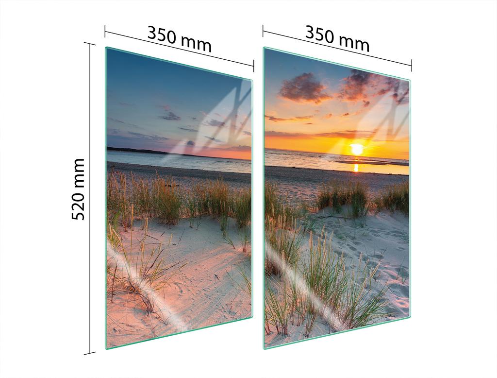 SZKLANA PŁYTA OCHRONNA DO KUCHNI 2x35x52 PLAŻA
