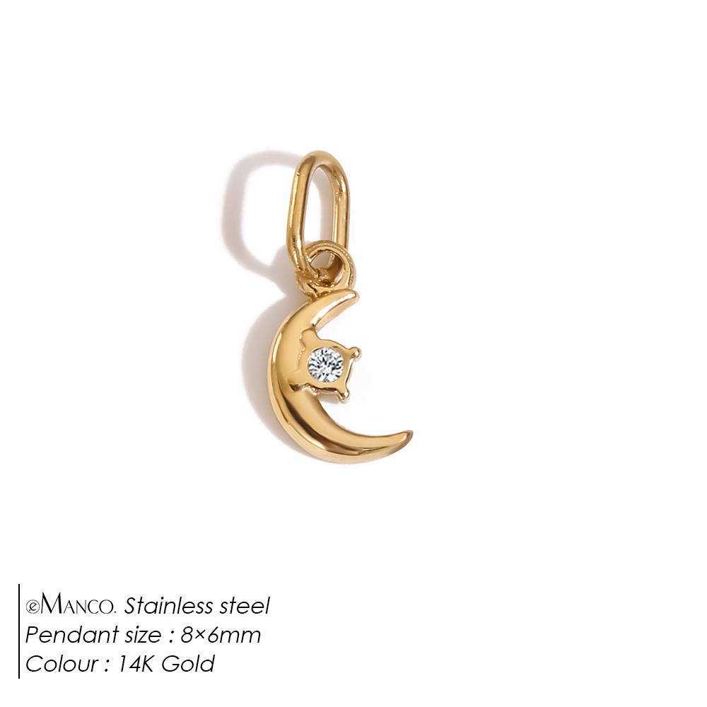 eManco Stainless Steel Sun Star Charm Gold-plated DIY Earrings Necklace Maker Accessories Women's Fashion Jewelry