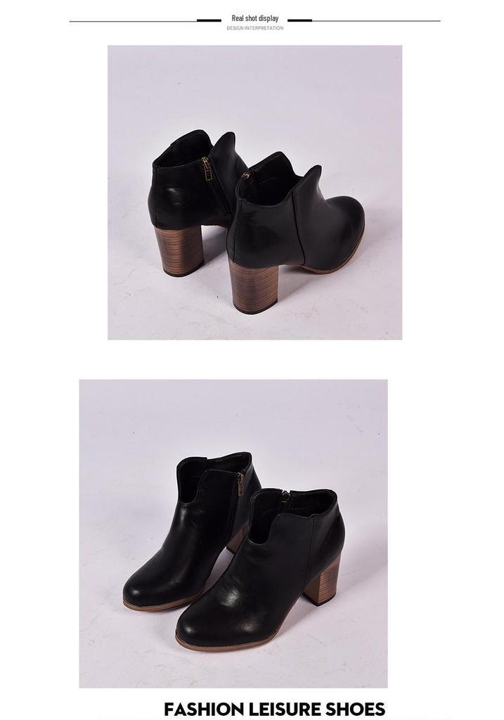 2022 Autumn Plus Size Round Toe Chunky Heel Fashion Pumps for Women