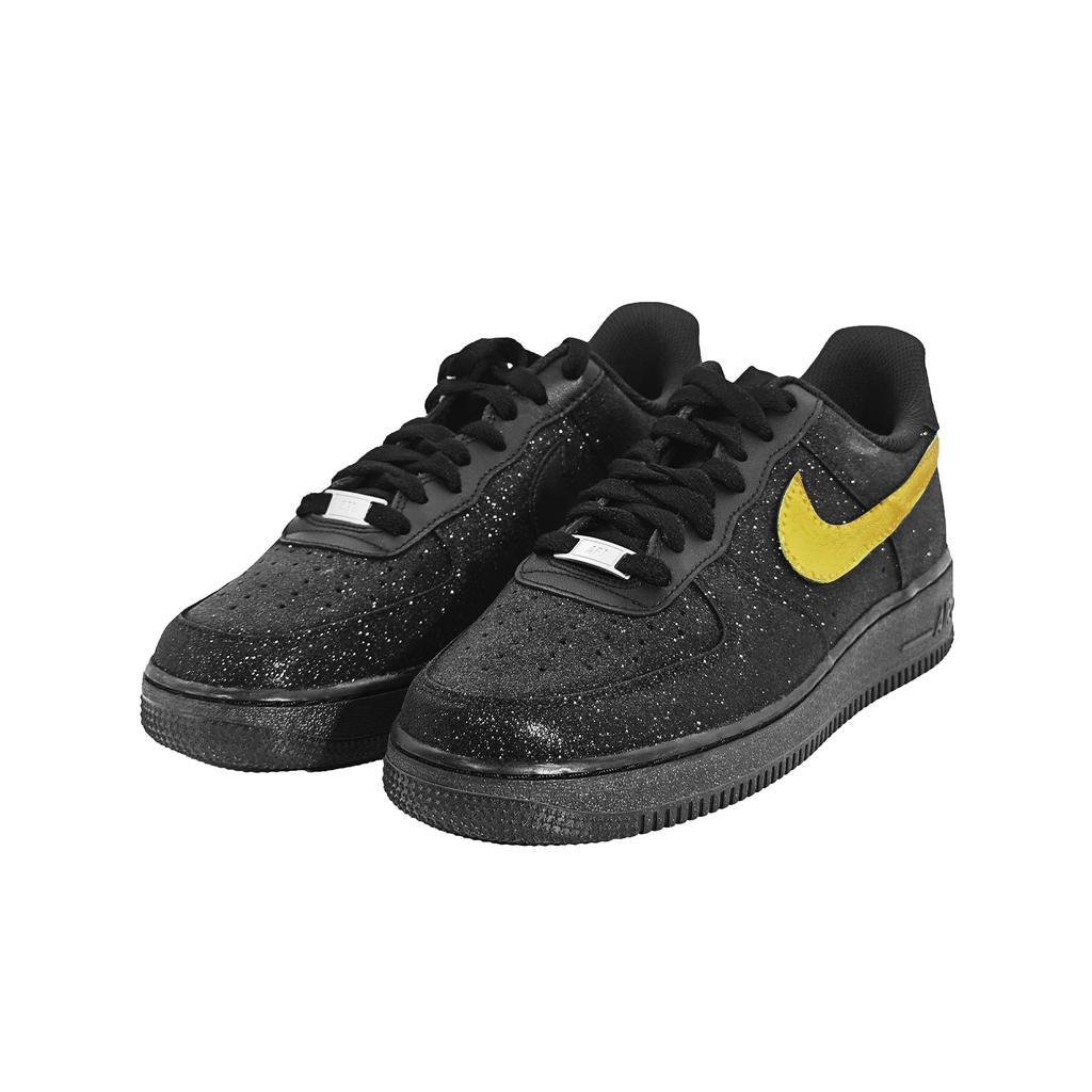 Nike Air Force 1 Baby's Breath Low Top Skateboard Shoes Unisex Black Gold CW2288-001(Team133-)
