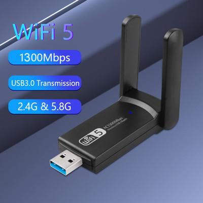 Ağ Kartı Kompakt Isıtma Yok Siyah WiFi Adaptörü 1300 M 5G USB 3.0 WiFi Adaptörü Kablosuz Ağ Kartı Ofis Aksesuarı