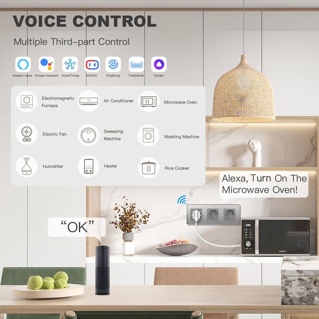 BSEED Single Wifi French Socket Double Power Monitor Wall Sockets Triple Smart Outlets Glass Frame Tuya Smart Life Control