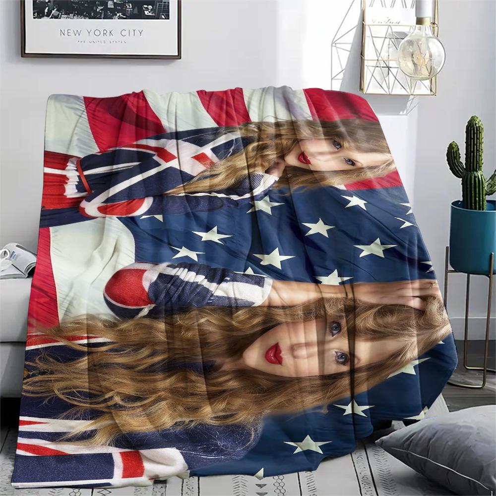 1PC Taylor Print Flannel Blanket, High quality All Seasons, Home Decor, Warmth and Comfort, Perfect for Christmas Gifts