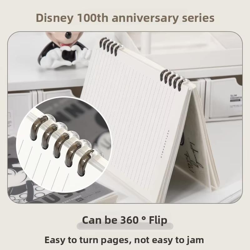 MINISO Cartoon Loose Leaf Notebook with Detachable Shell A5 Large Capacity Loose Leaf Clip Coil Notebook