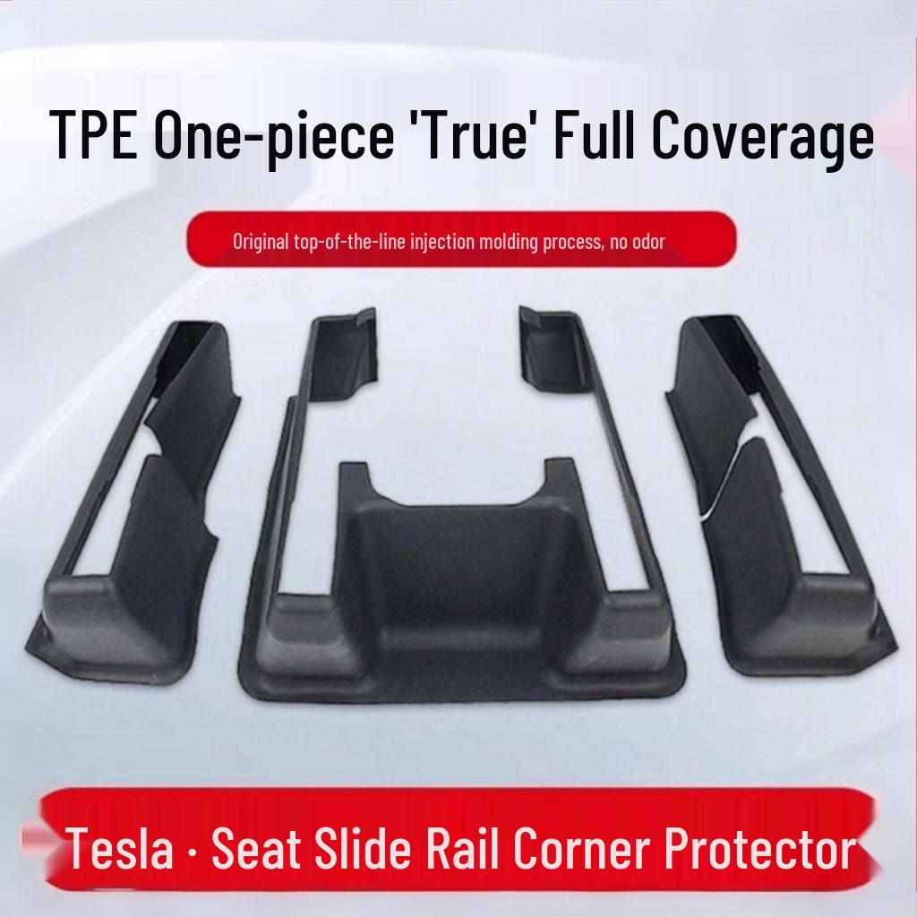 TPE Seat Bottom Corner Protector & Rear Door Sill Strip for Tesla Model Y Interior