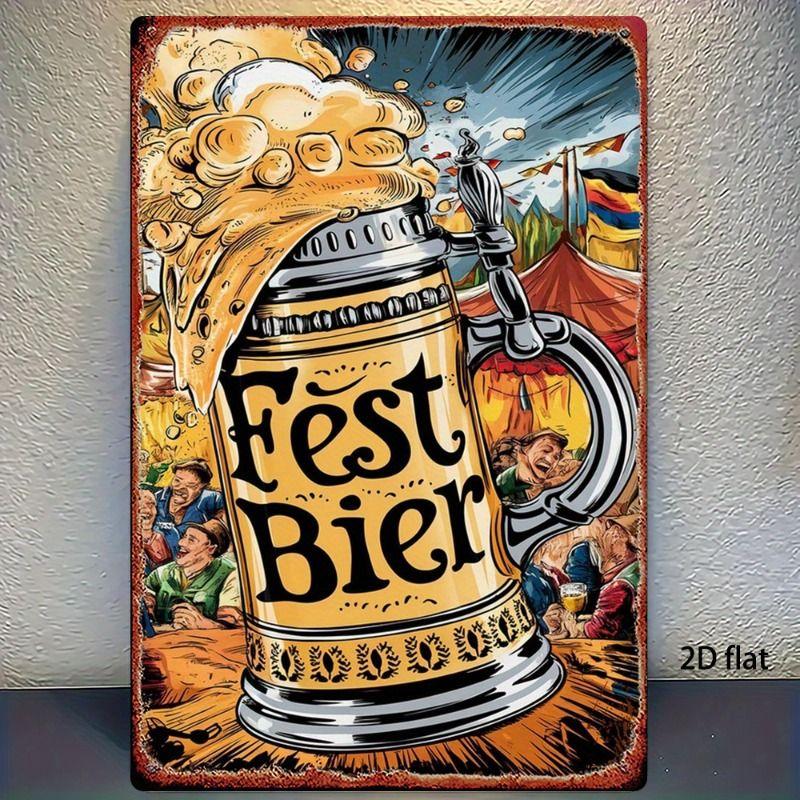 Retro Beer Theme Metal Tin Sign Bar Kitchen Wall Art Decor