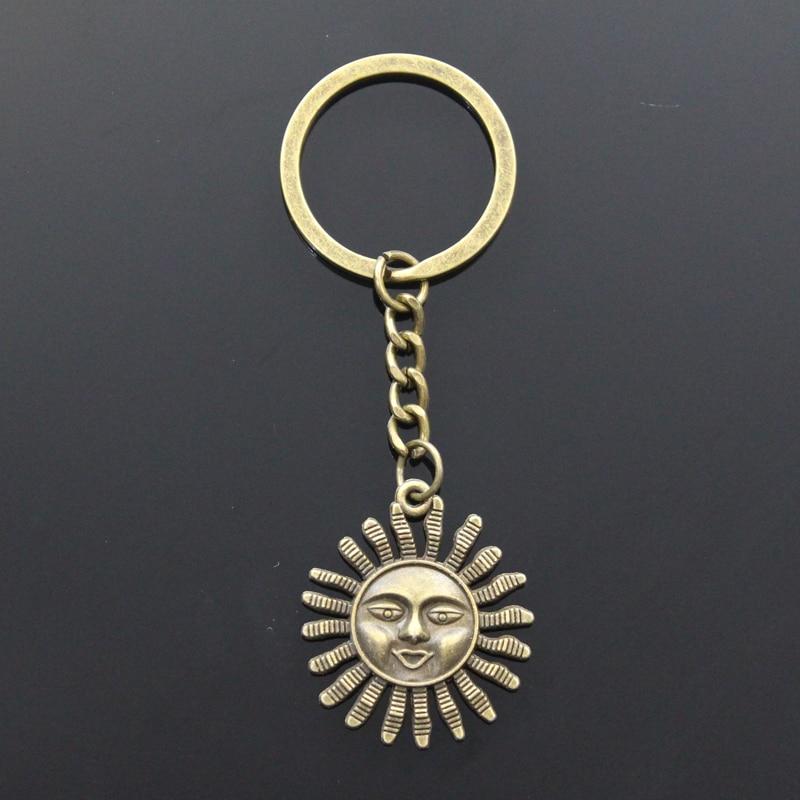 Новый брелок 34x29 мм Sun Face Sunburst бронзовый серебряный цвет подвески DIY мужской — фото 5