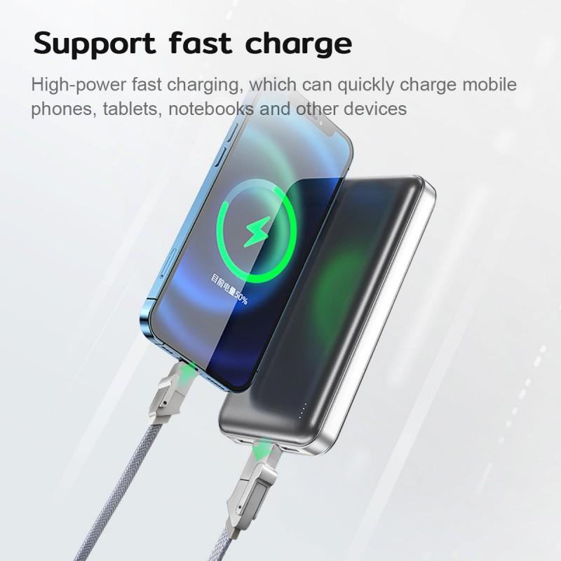 60W Multi-Port Charging Cable 4-in-1 Fast Charger IPhone Android USB-C Devices With Zinc Alloy Housing