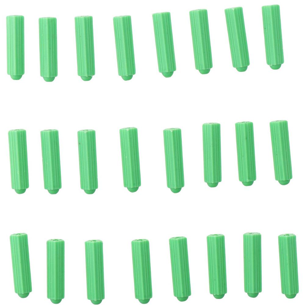 200pcs Green Masonry Screw Plastic Drywall Plugs Anchors Expansion Pipe Engineering Construction