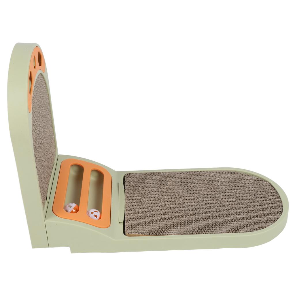 Cat Scratcher L Shaped Scratch Resistant Wearable Cat Scratch Pad with Bell Ball Toy for Indoor