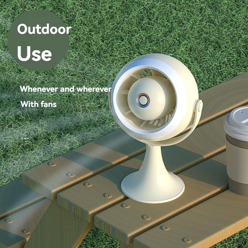 Turbo Fan, Desktop Illuminated, Wall-mountable Fan, USB Rechargeable Night Light Electric Fan