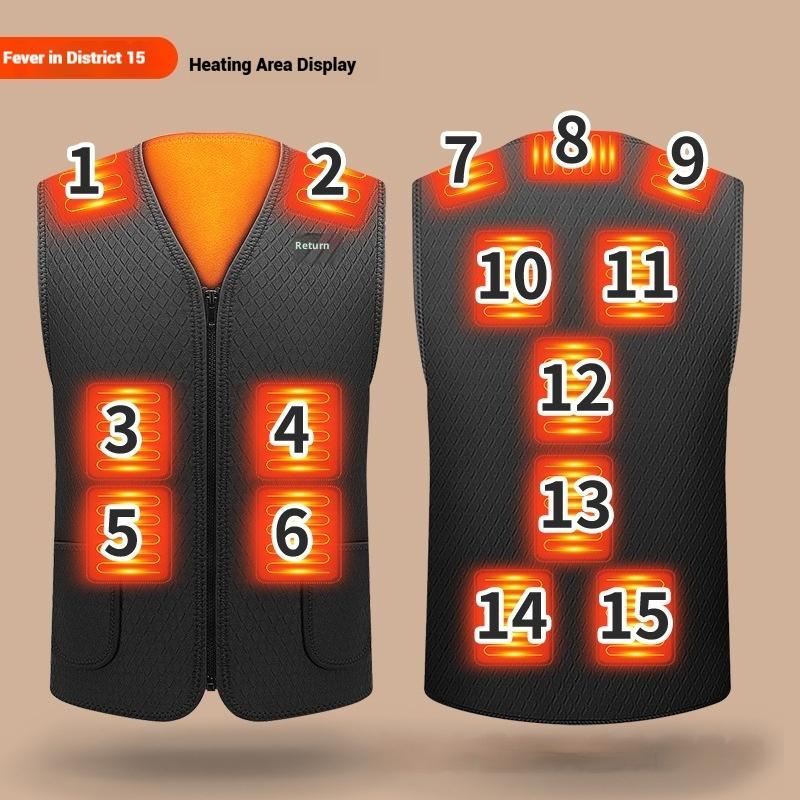 Usb Heated Vest for Men Women Electric Smart Heating Jacket Thermal Waistcoat Lightweight Warm Self Heating Vest Padded Jacket