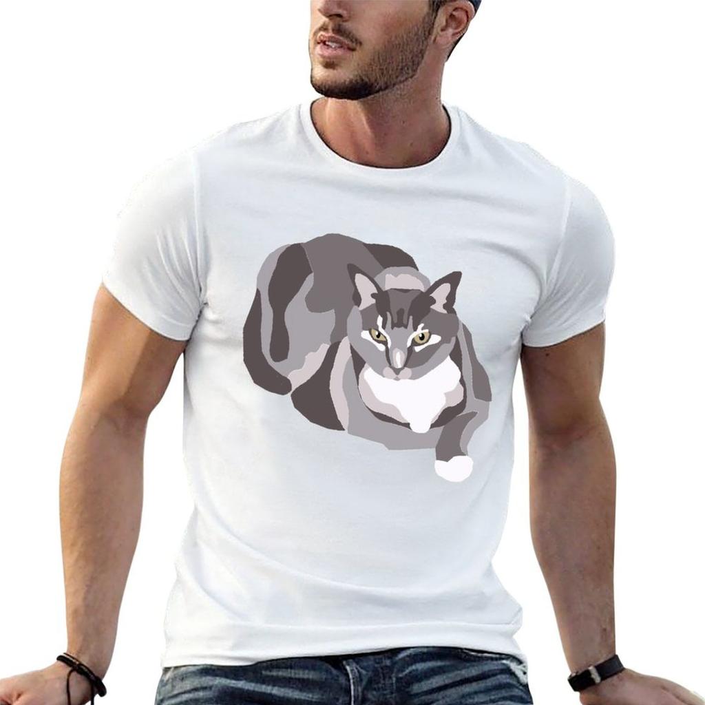 Camiseta Masculina Com Estampa De Gato Preguioso E Irritado Camiseta Masculina De Algodo Pacote De Camisetas De Algodo