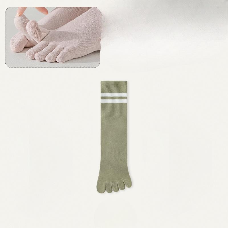 Five-fingered Socks, Women's Mid-calf Socks, Spring and Autumn Cotton Socks, Trendy Split Toe Long Calf Sports Anti-slip Winter Women's Long Socks