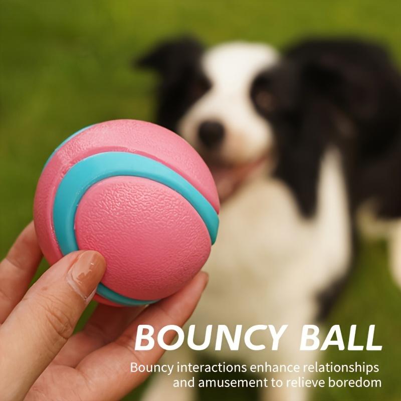 Interactive Squeaky Dog Toy Ball - 2.56inch Dual-Color, Bite-Resistant Elastic Chew for Training & Play