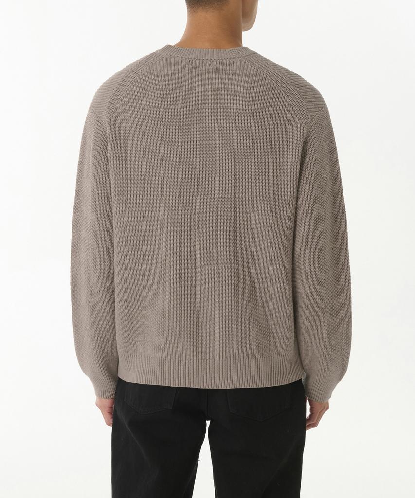 MUSINSA STANDARD Cotton Ribbed Crew Neck Knit [Heather Beige]