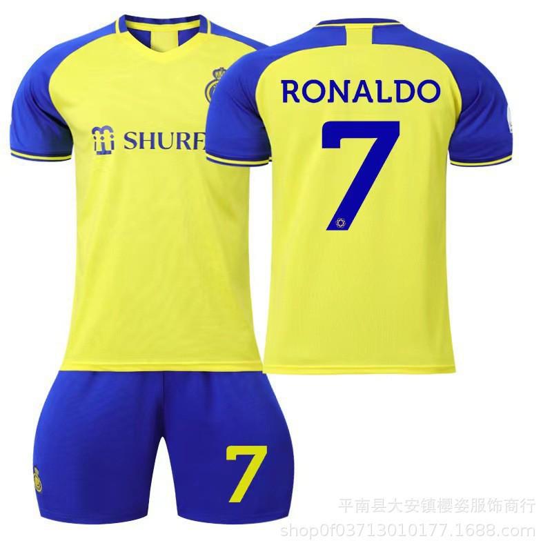 Factory 2324 Riyadh Victory Jersey Home Football Ronaldo No. 7 Children's Sports Set