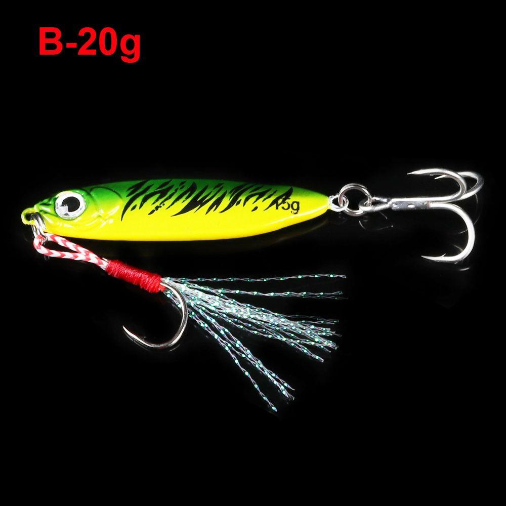 Minnow 10/15/20/30g Colorful Lead Casting Jig Bait Feather Metal Fishing Lures Spinning Baits