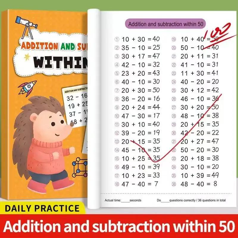 Addition and Subtraction Arithmetic Exercise Book Quick Calculation Math Training Math Arithmetic Books 10-100
