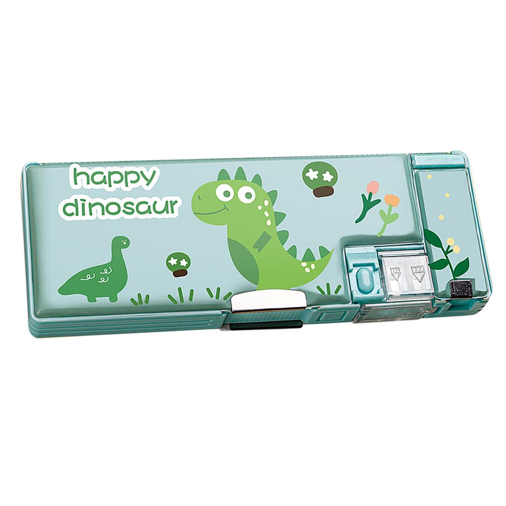 Pencil Bag Cute Cartoon Style Double Sided Inbuilt Sharpener Portable Large Capacity Large Pencil Case for Kids School