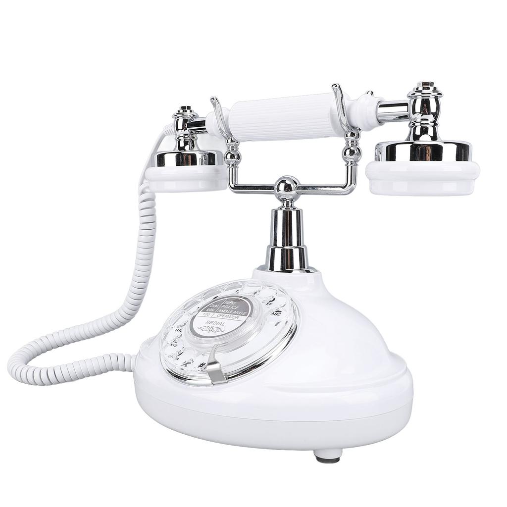 Vintage Style Rotary Phone Ringer On Off Dialing Redialing Landline Telephone Corded Desk Phone for