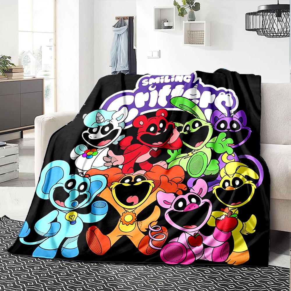1pc Critters Adventure Flannel Blanket,Ultra Soft Warm Plush Throw for Home Bedroom Bed Sofa Cover Camping Picnic gift Y72447
