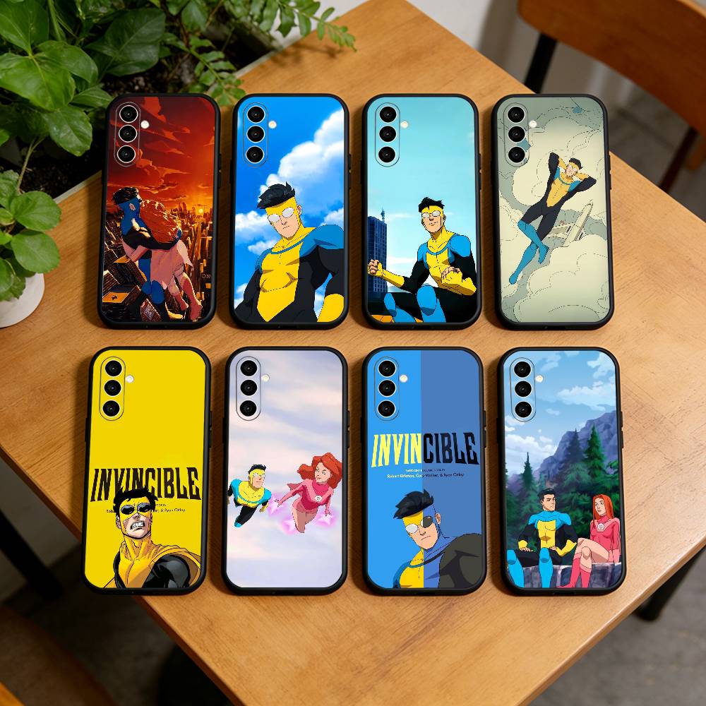Cartoon I-Invincible Phone Case For Samsung Galaxy A73,A72,A71,A70,A53,A52,A51,Soft Silicone Black Cover