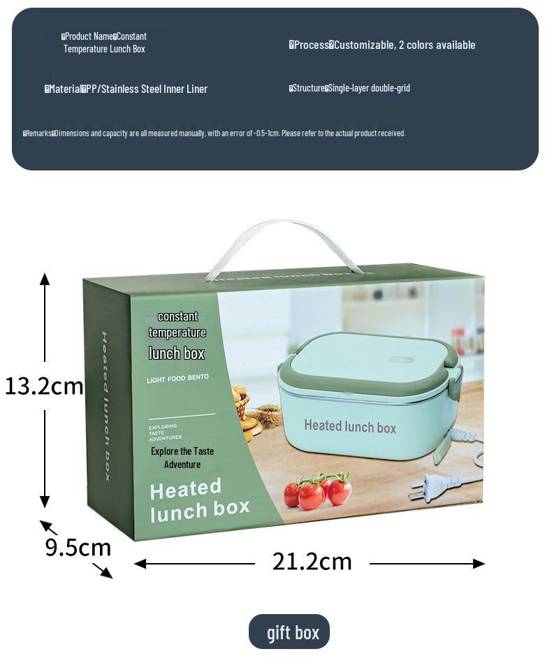 Stainless Steel Electric Heated Lunch Box - Insulated Student Bento Box