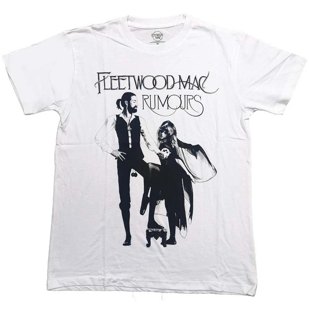 

Official Fleetwood Mac Rumours T Shirt White Album Logo Art Rock New S to 5XL S