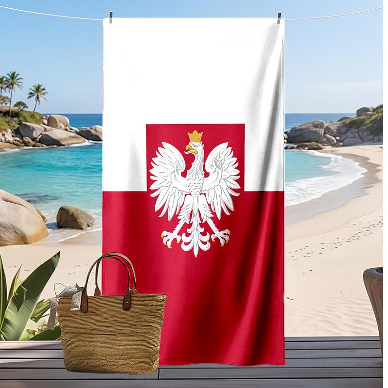 Poland Printed Beach Towel Quick Dry Soft TowelPortable Large Rectangular Beach Blanket for Travel Swimming Pool