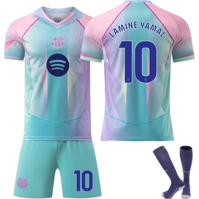 25-26 Barcelona Lamine Yamal 10# Fußballtrikot-Set, Mehrfarbig