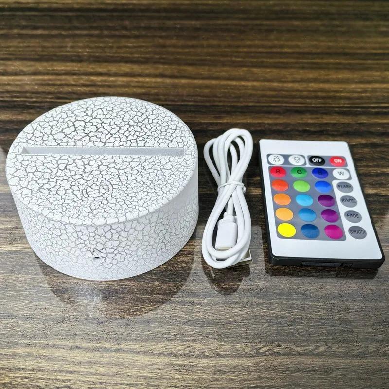 1pc LED Lamp Base with 7 Adjustable Colors Touch Remote Control Multi Style Night Light Base for Bedroom Home Decor