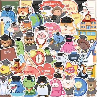 50 Preschool Graduation Season Graffiti Stickers Decorate Guitar Suitcase DIY Waterproof Stickers
